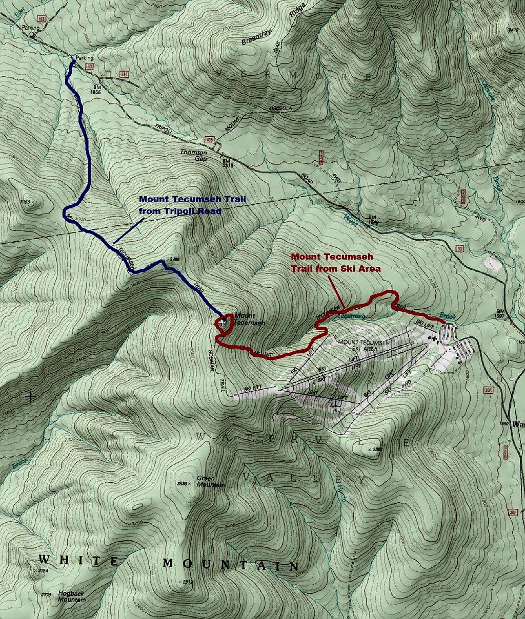 Mount Tecumseh Map