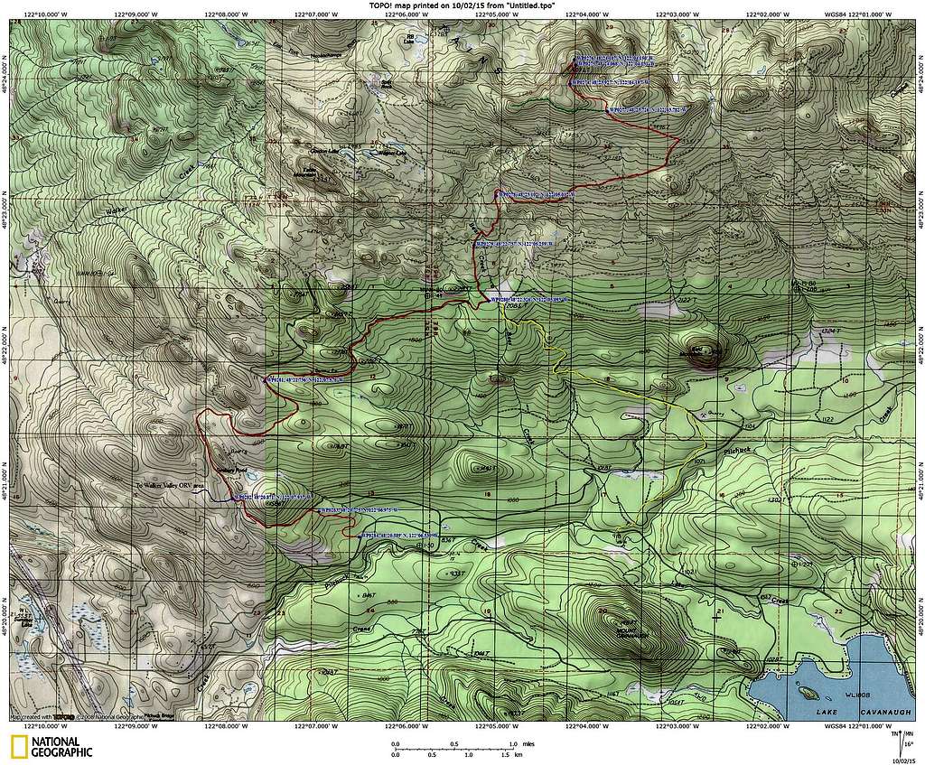 Teepee Peak route map