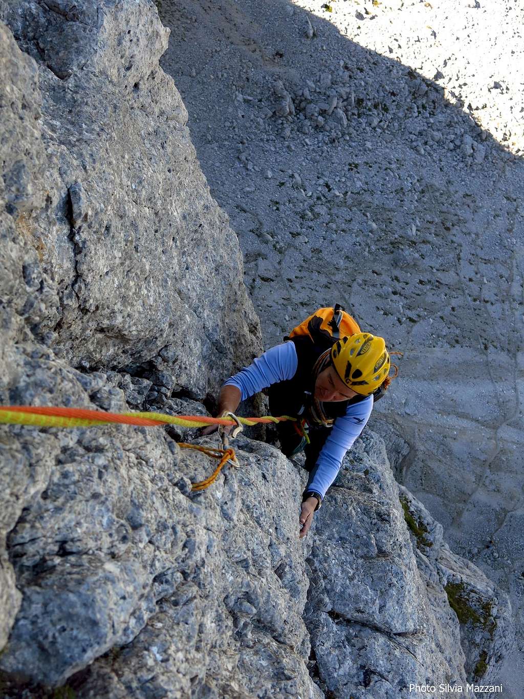 Kasnapoff, beautiful climb up the ninth pitch's corner