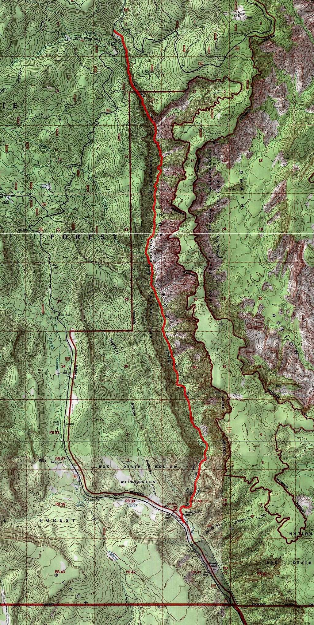 Pine Creek Canyon Map