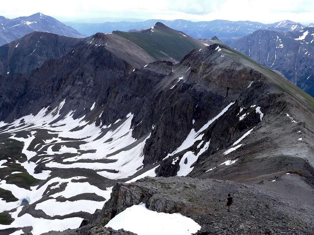 The route to come viewed from Handies summit