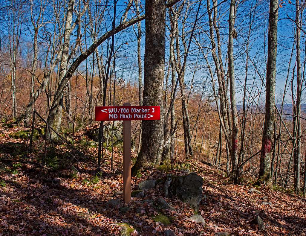 High Point sign near the summit