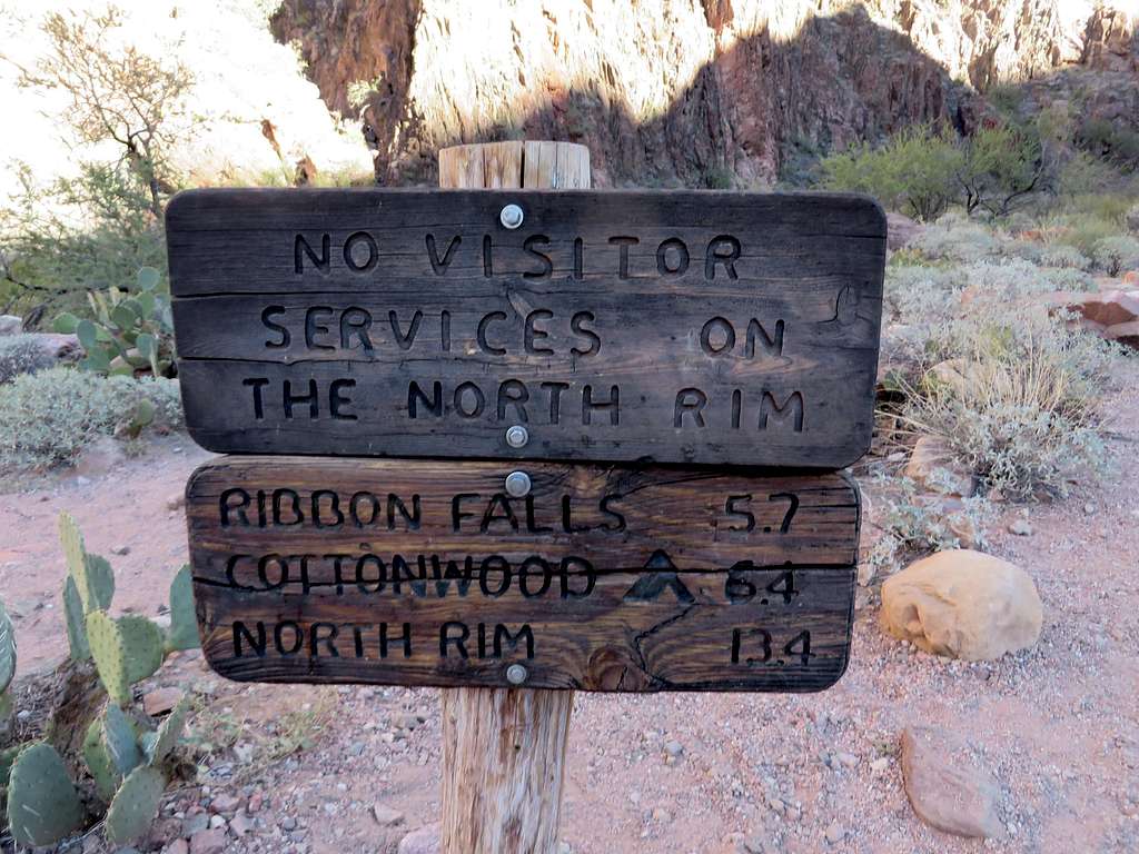 Sign on North Kaibab trail