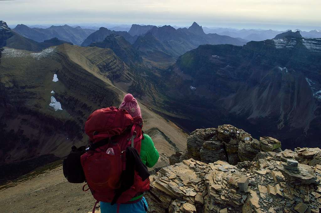 Descending the south ridge