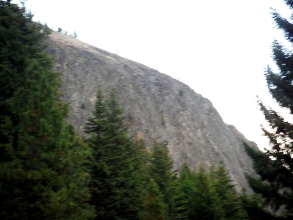 The sheer southeast face