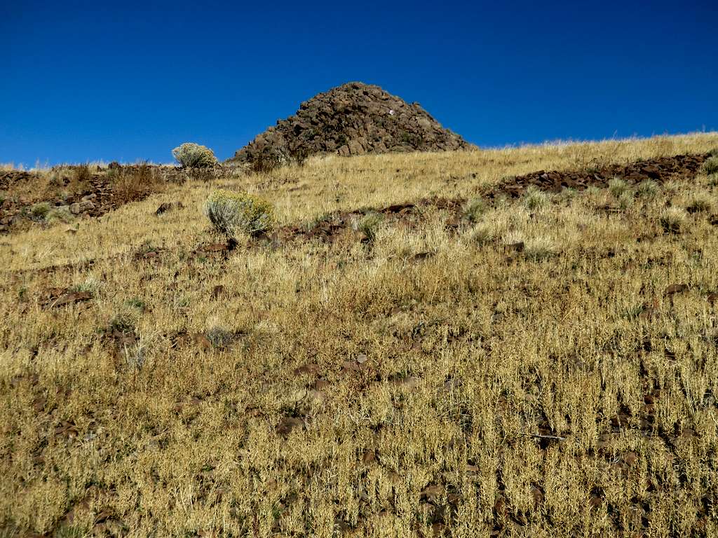 View from the south up to the summit rock