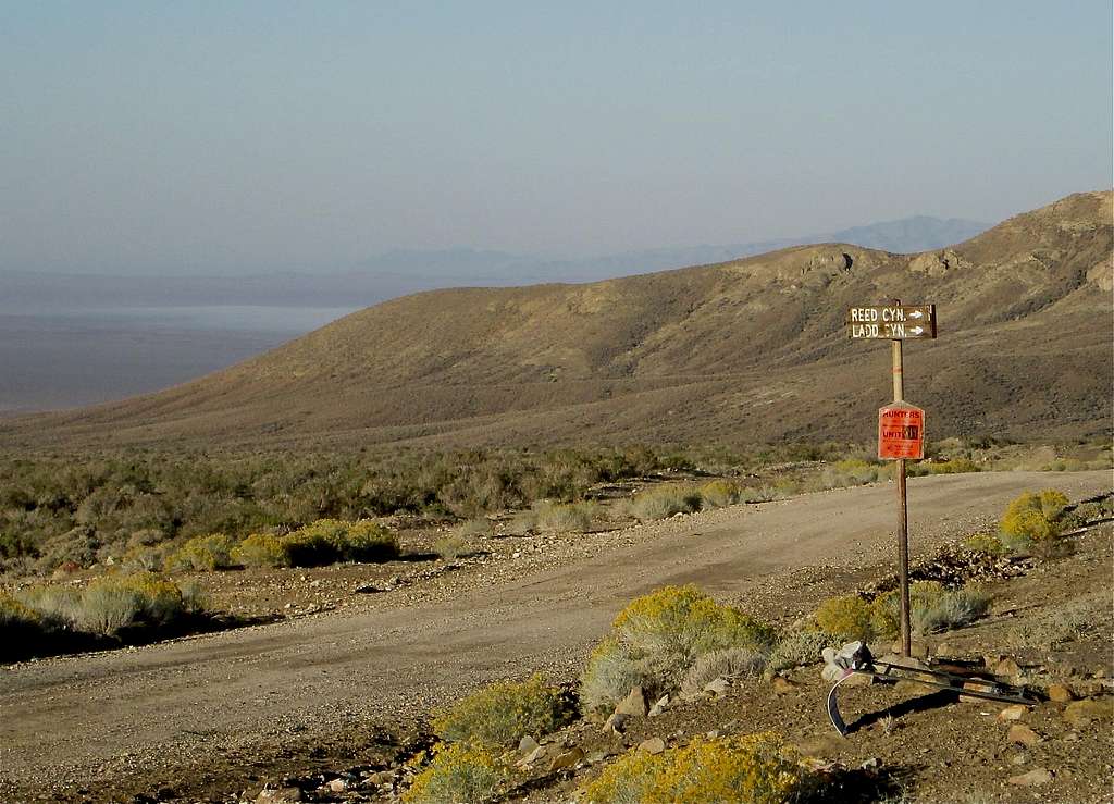 The sign for Ladd and Webb Canyon road