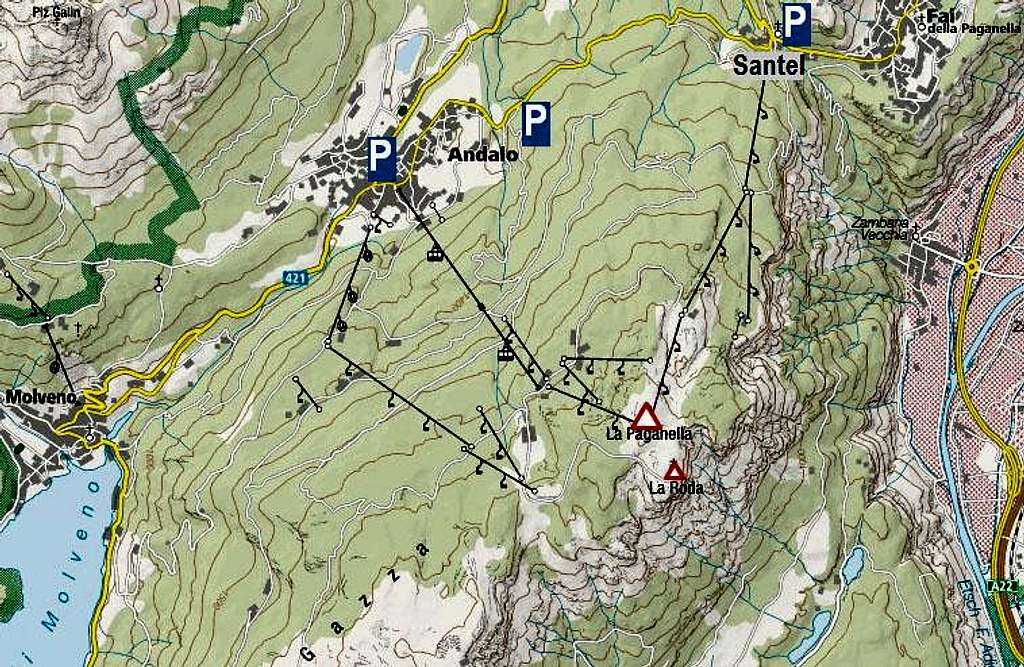 Paganella massif map