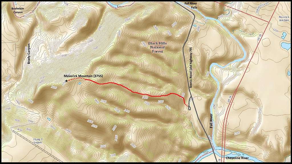 Maverick Mountain Route Map