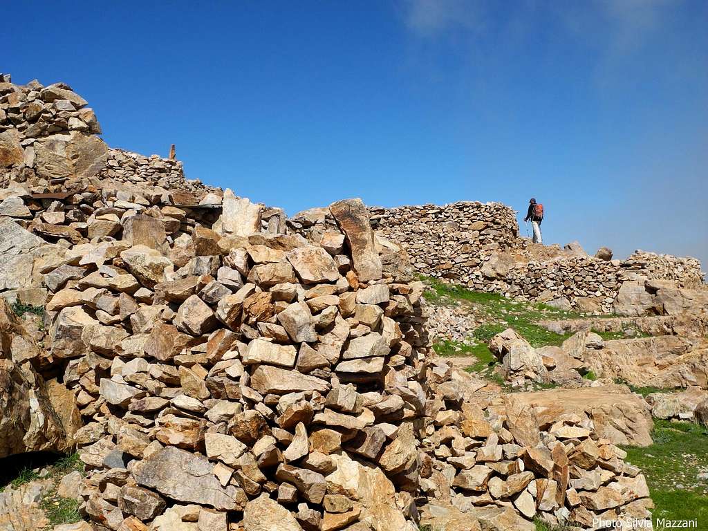Ancient hermit's shelters on the summit of Jebel el Kest