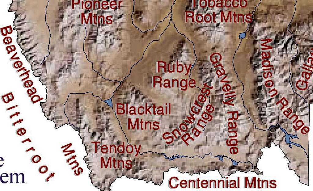 Southwest Montana mountain ranges