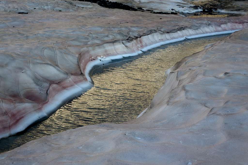 Open Channel in the Sulphur Glacier with Dawn's Reflected Light