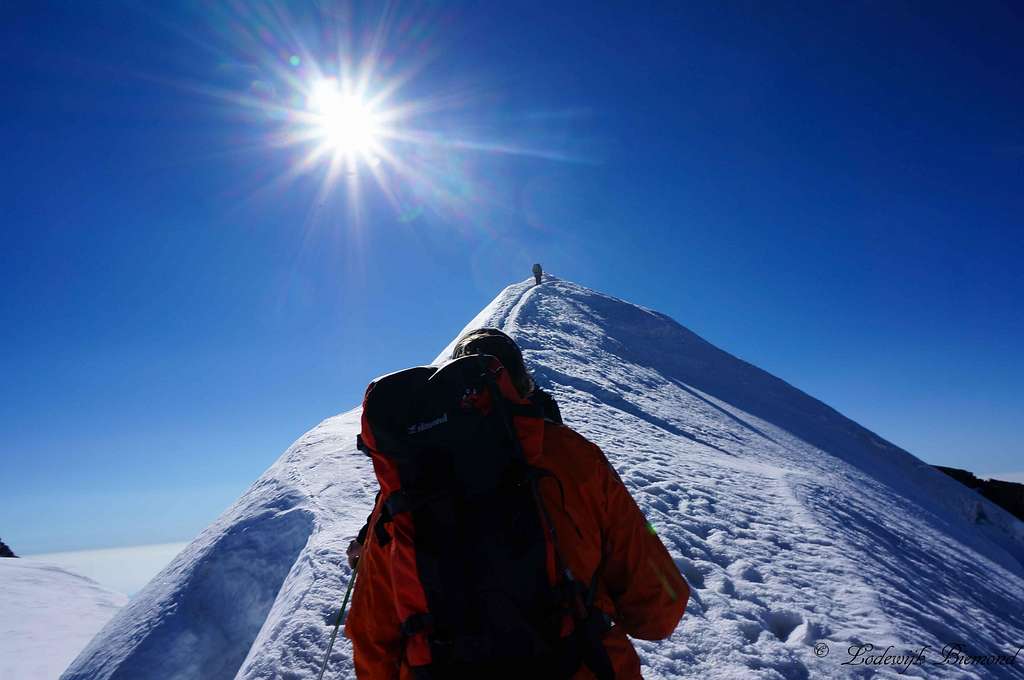 On the summit ridge (14242 ft / 4341 m )