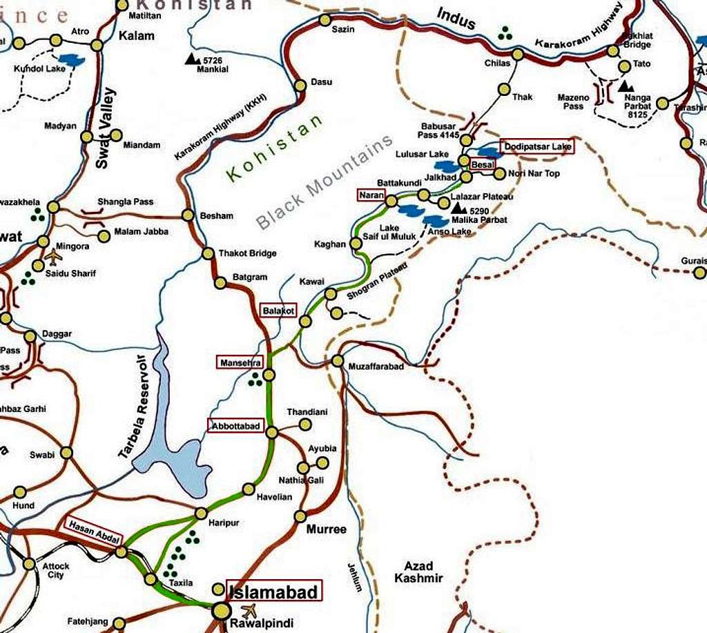 Islamabad - Besal route map