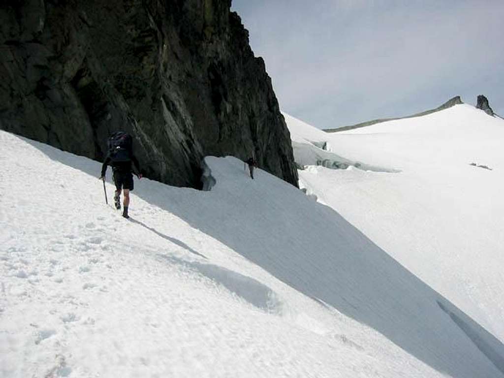 The traverse near the summit
...