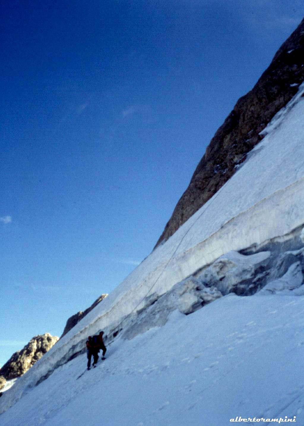 Marmolada d'Ombretta, the descent on Northern side