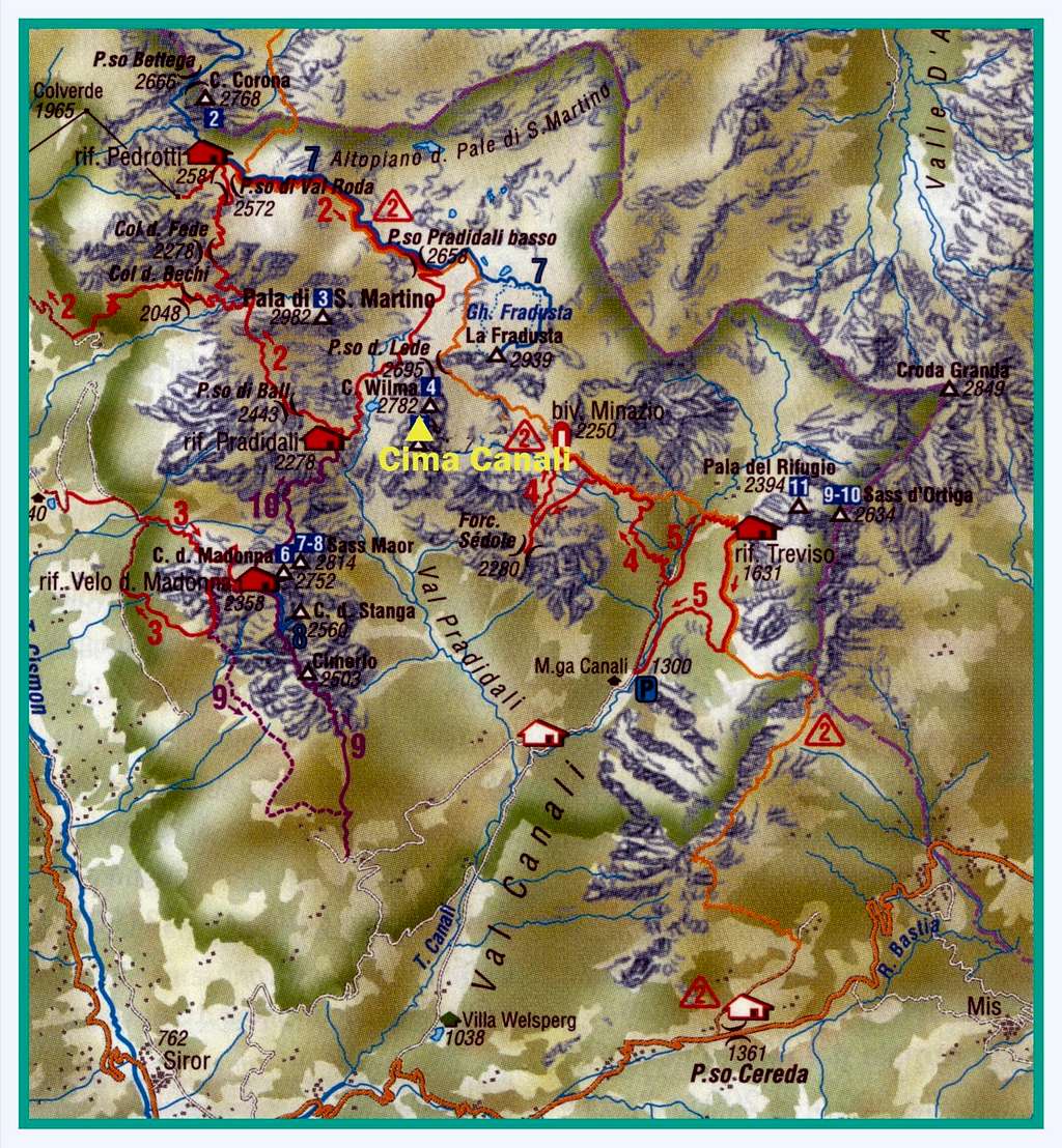 Cima Canali map