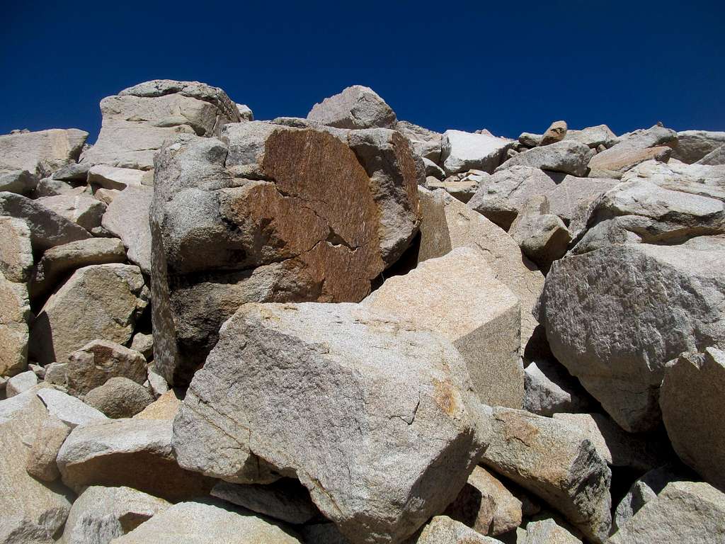 talus blocks near the summit