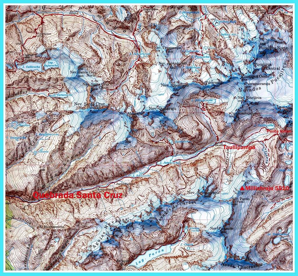 Northern Cordillera Blanca Alpenverein map