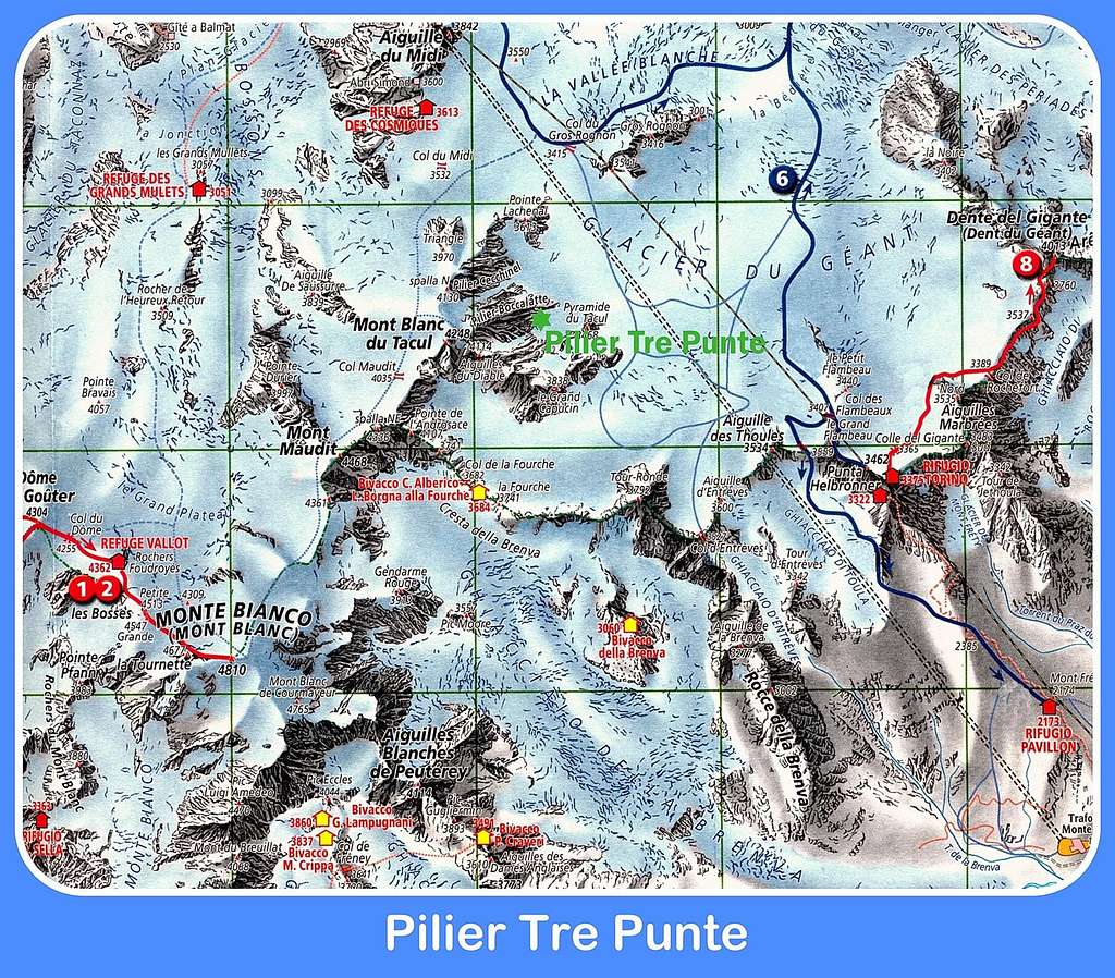 Pilier Tre Punte map