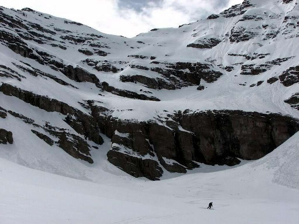 East face ski descent