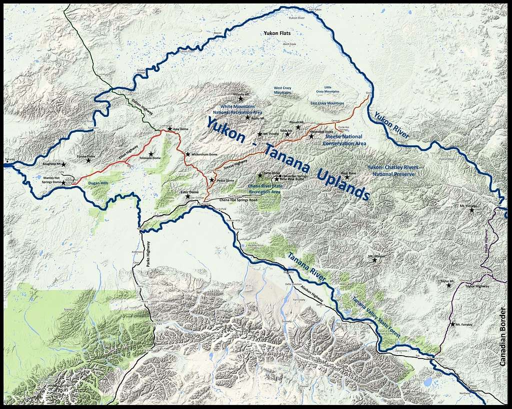 Yukon-Tanana Uplands Map