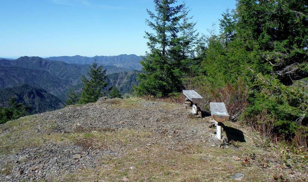 The benches on the summit