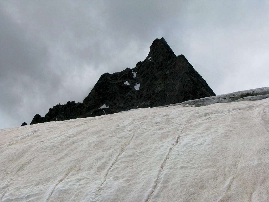 Pinnacle over glacier