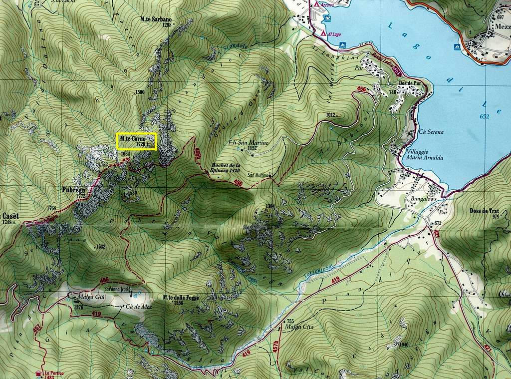 Monte Corno map