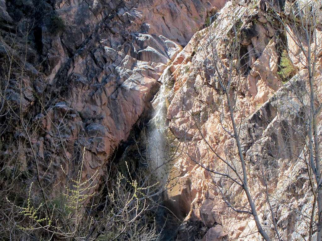 Zoomed view of the top of the Second Waterfall