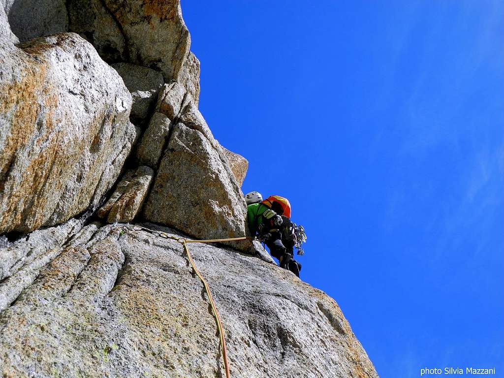 Arete du Génépi, first pitch