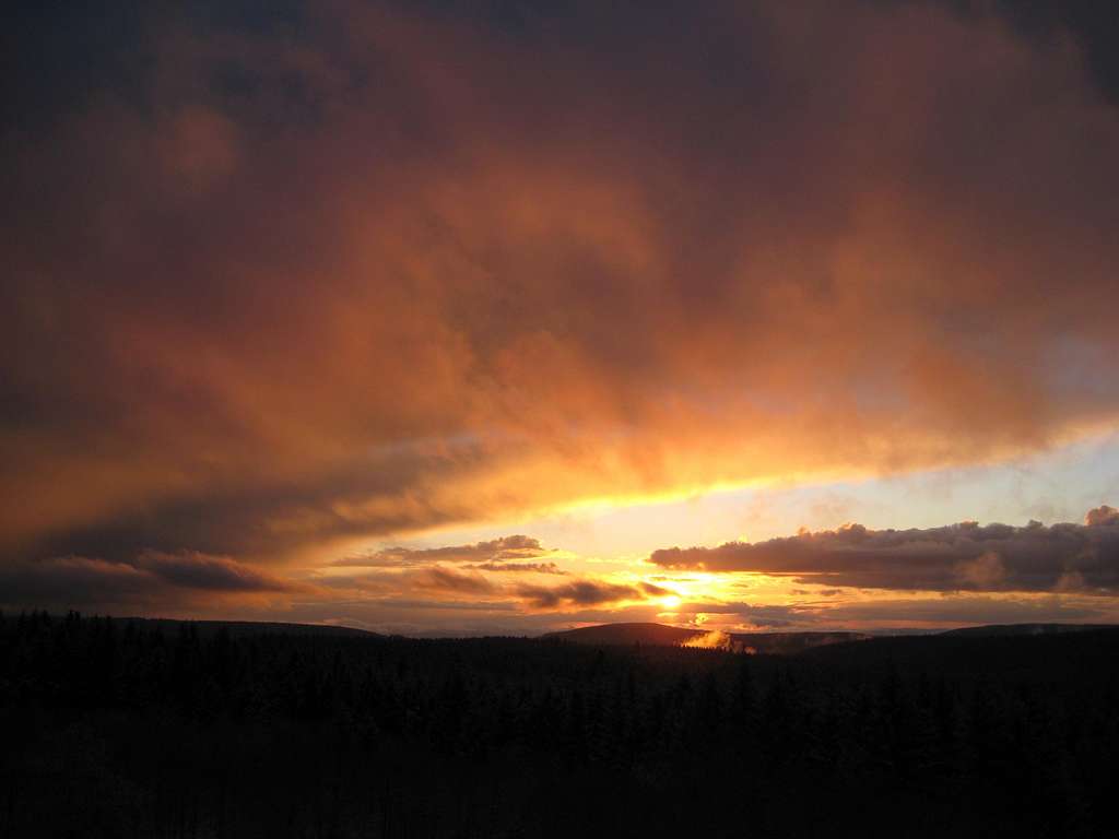 Sunset in the Harz Mountains