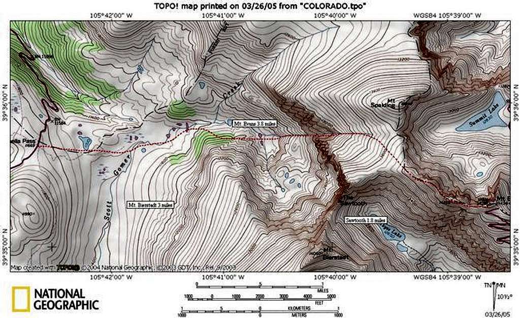 This topo shows the route...