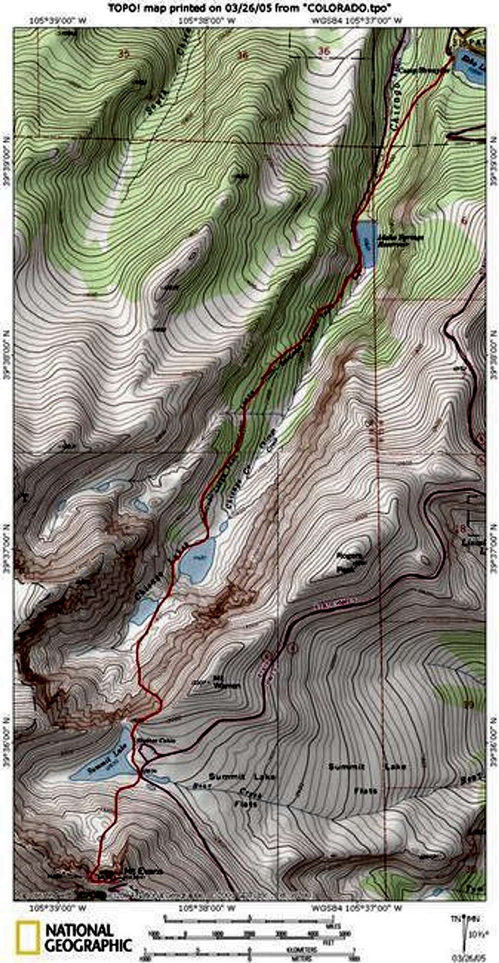This topo shows the route up...