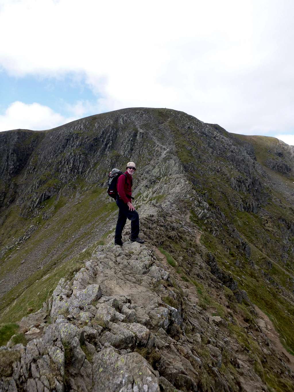A walking section of the Striding Edge to Helvelyn