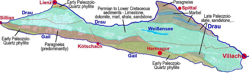 Lithology of Gailtal Alps