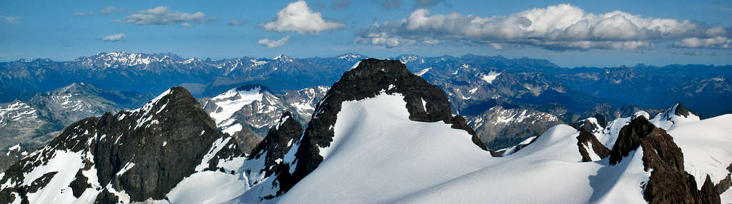 Middle Peak and view east from the summit of Olympus
