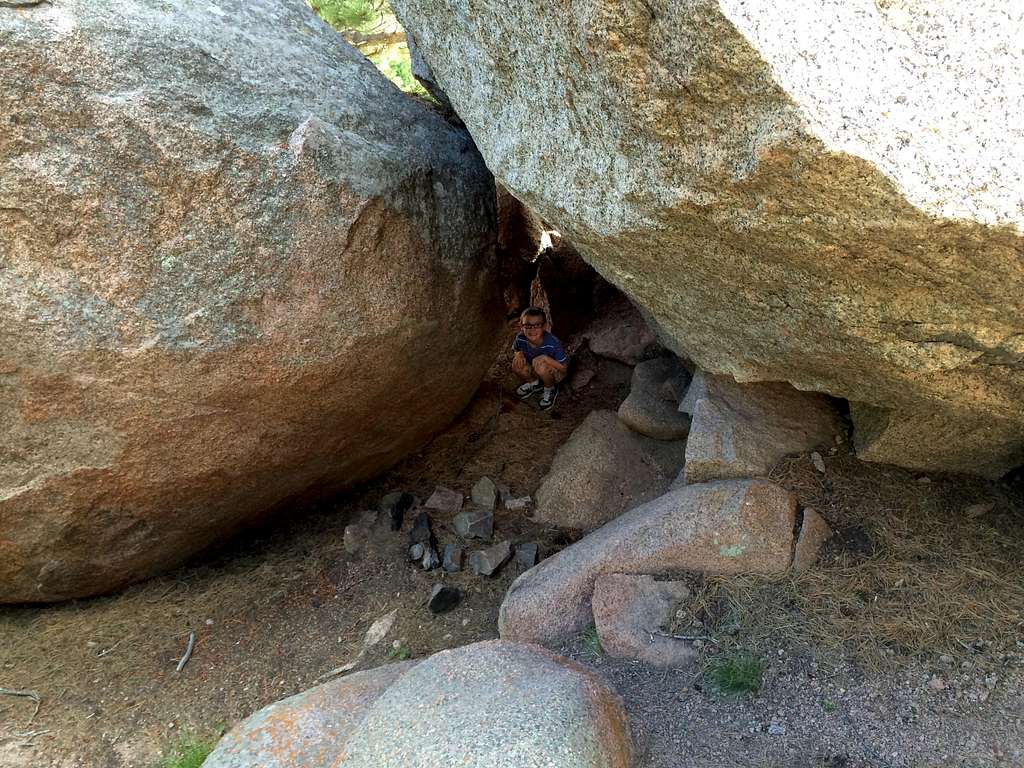 Under the boulders
