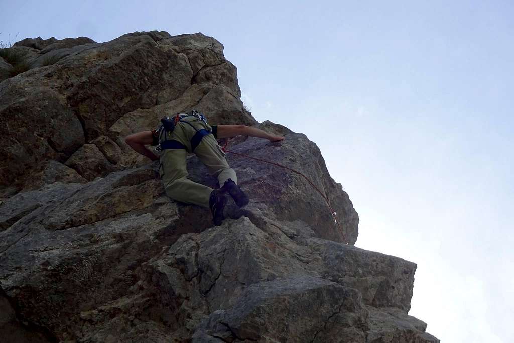 Piccolo Principe - Monte Panno Bianco - 1st pitch (UIAA VI, A1)