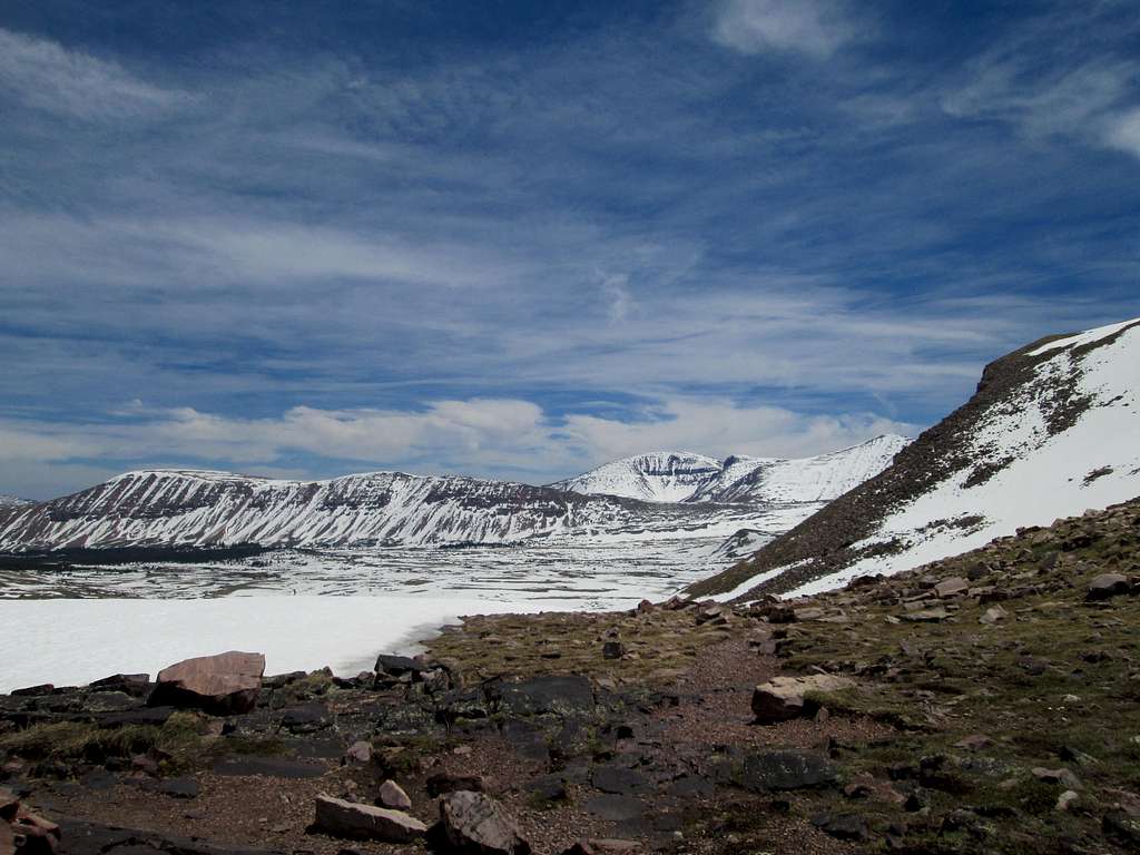 The view east from Gunsight Pass, on the approach to Kings Peak, Uinta Range, Utah