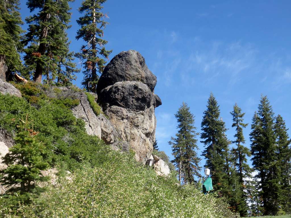 Bear-like rock formation below Lookout Mountain