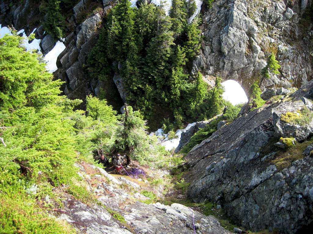 Looking down the gully on South Baring at 5650'
