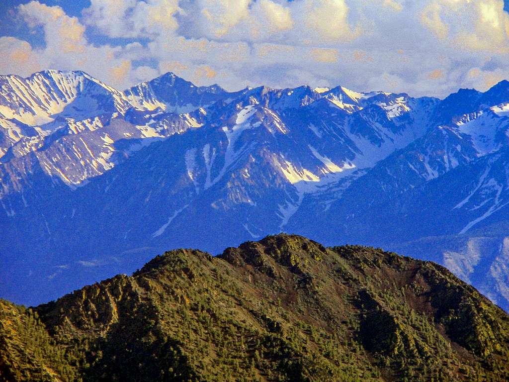 West summit ridge of Black Mtn. with the Sierra backdrop.