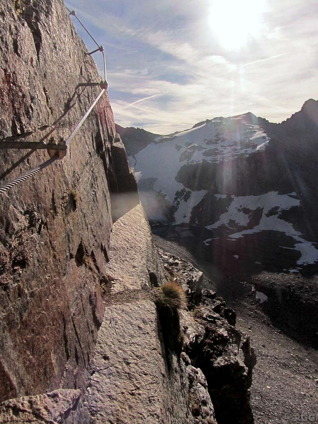 Low down on the Via Ferrata on the Tschenglser Hochwand