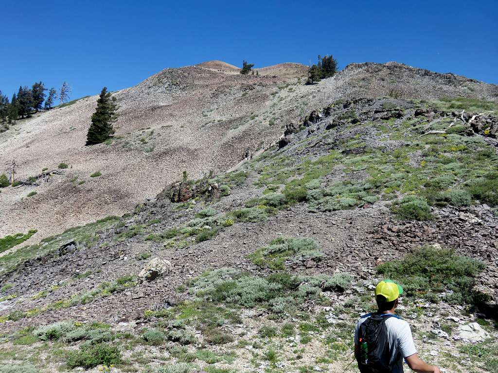 Approaching the summit via the southeast ridge
