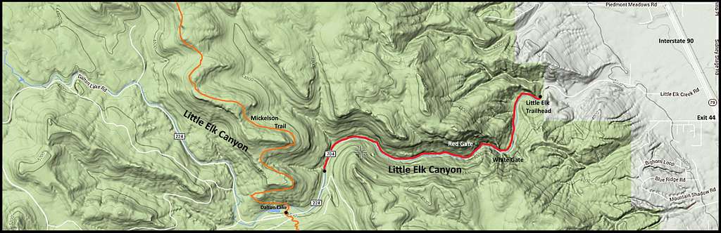Little Elk Creek Canyon Map