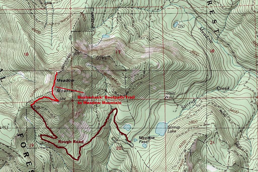 Meadow Mountain Route Map
