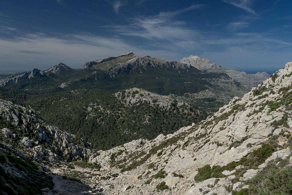 Puig de n'Ali (1035m) Puig de Massanella (1367m) and Puig Major (1447m)
