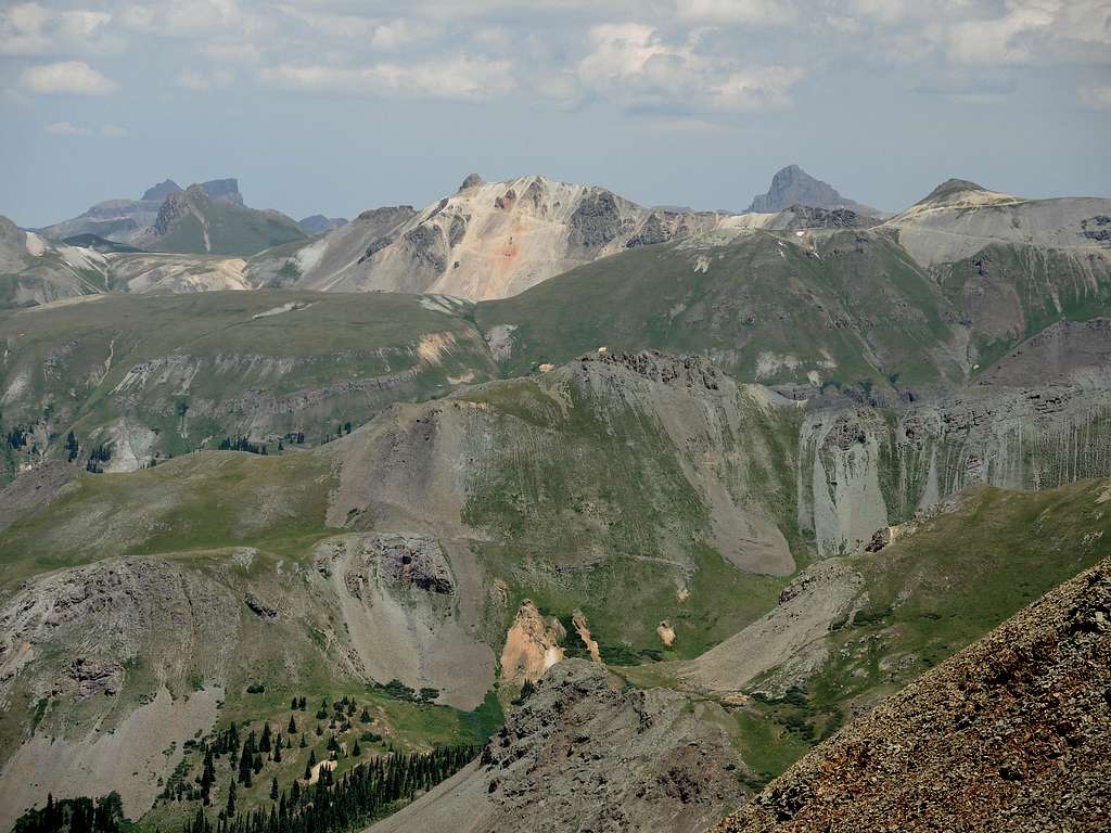 Distant Views of Precipice Peak on Left and Wetterhorn Peak on Right