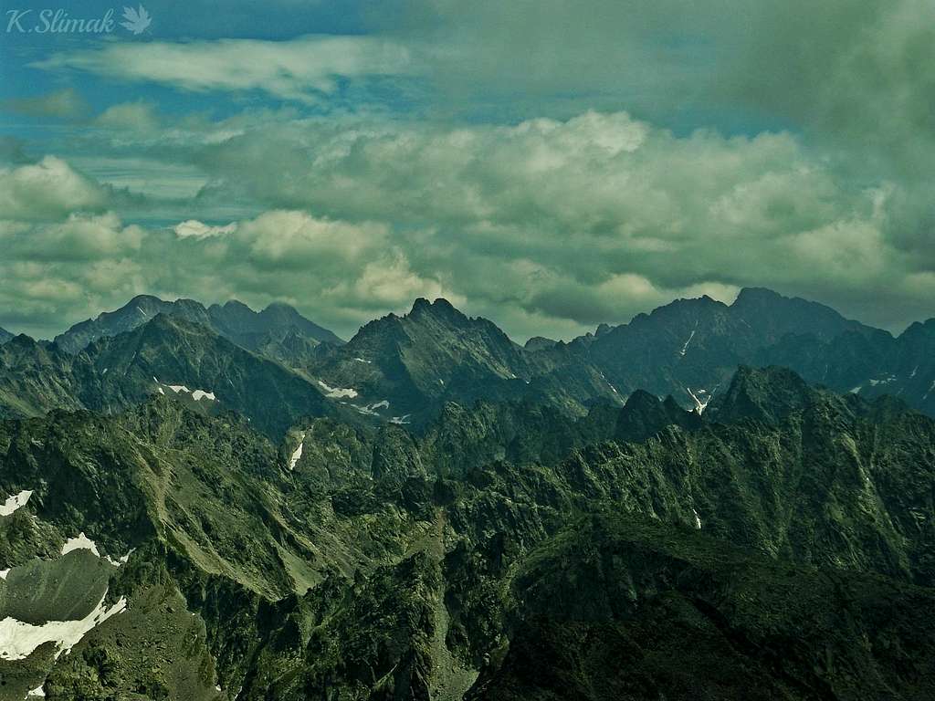 The highest peaks in Tatras from Krivan